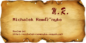 Michalek Reményke névjegykártya